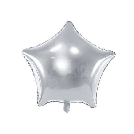 Balon foliowy gwiazdka metalizowany srebrny, 48 cm