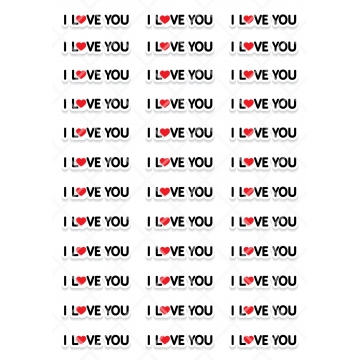 I Love You, wydruk na opłatku