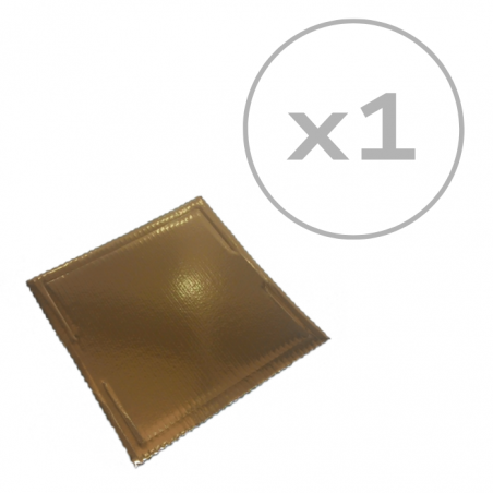 Podkład pod tort złoty kwadratowy karbowany 25 x 25 cm sztywny