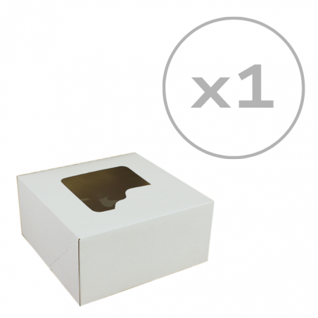 Pudełko na tort białe z okienkiem 22 x 22 x 11