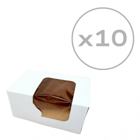 Pudełko na porcję ciasta białe z okienkiem 16,5 x 11 x 8, 10 szt.