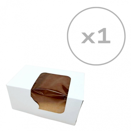 Pudełko na porcję ciasta białe z okienkiem 16,5 x 11 x 8