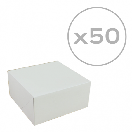 Pudełko na tort białe klapowe 22 x 22 x 11 cm, 50 szt.