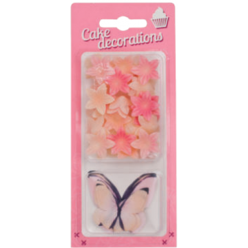 Waflowe kwiaty różowe ombre...