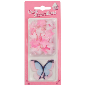 Waflowe kwiaty różowe oraz...