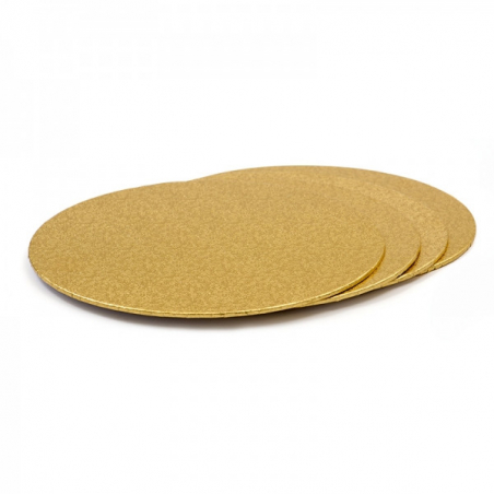 Podkład pod tort złoty okrągły śr. 18 cm sztywny gr. 3 mm, Decora