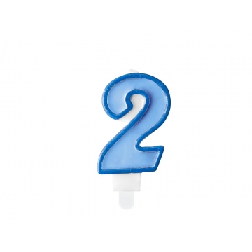 Świeczka niebieska cyfra 2