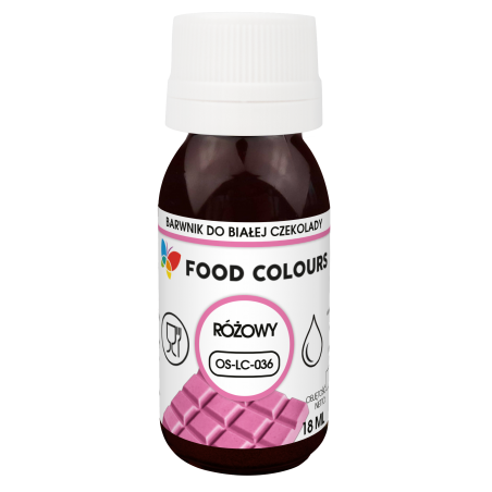 Barwnik spożywczy olejowy do czekolady różowy 18 ml, Foodcolours