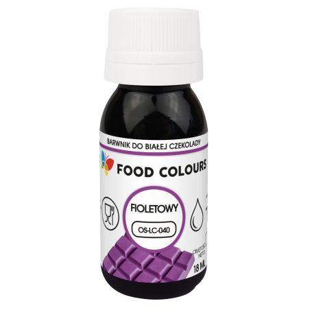 Barwnik spożywczy olejowy do czekolady fioletowy 18 ml, Foodcolours