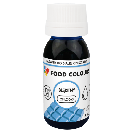 Barwnik spożywczy olejowy do czekolady niebieski błękitny 18 ml, Foodcolours