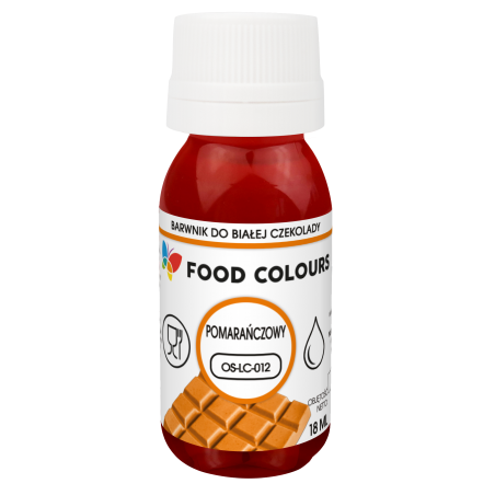 Barwnik spożywczy olejowy do czekolady pomarańczowy 18 ml, Foodcolours