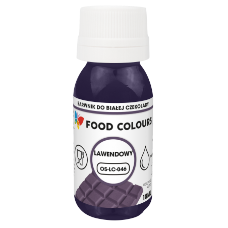 Barwnik spożywczy olejowy do czekolady lawendowy 18 ml, Food Colours