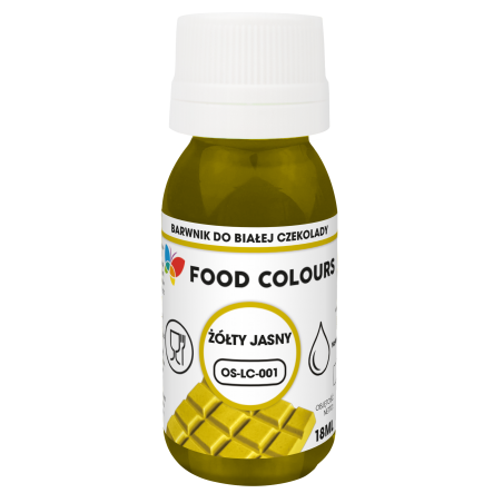 Barwnik spożywczy olejowy do czekolady jasnożółty 18 ml, Foodcolours