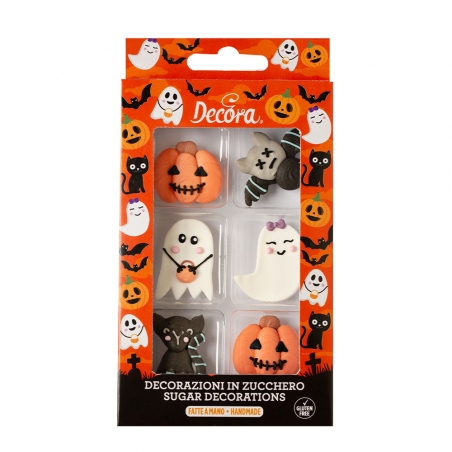 Ozdoby cukrowe Halloween Mr&Mrs Ghost, 6 szt. Decora