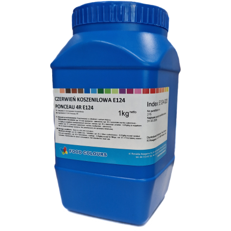 Barwnik spożywczy w proszku Czerwień koszenilowa E124 1kg, Food Colours