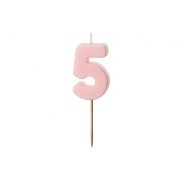 Świeczka różowa cyfra 5,...