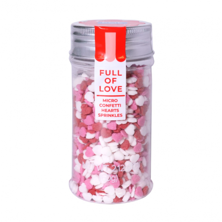 Posypka walentynkowa confetti micro serca, 60g PME