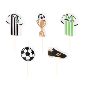 Świeczki piłka nożna, 5 szt.