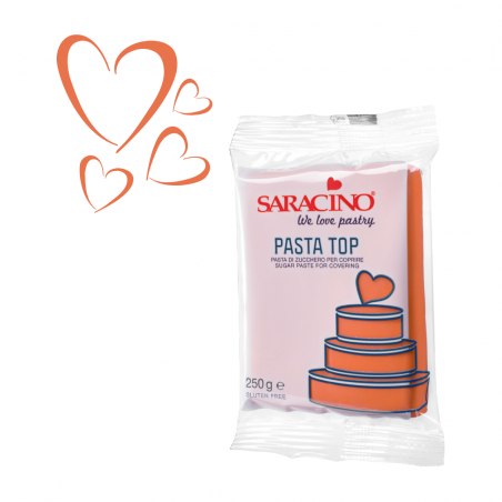 Masa cukrowa Pasta Top pomarańczowa 250 g, Saracino