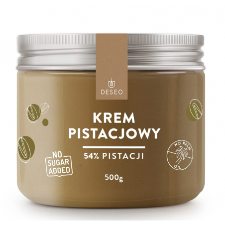 Krem pistacjowy bez cukru, 54% Deseo, 500 g