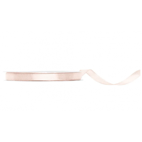 Wstążka satynowa, złamana biel 25 m x 6 mm, PartyDeco