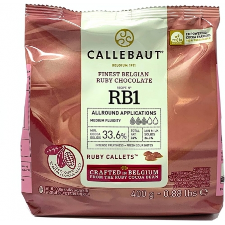 Czekolada rubinowa Ruby Callebaut w pastylkach 400 g