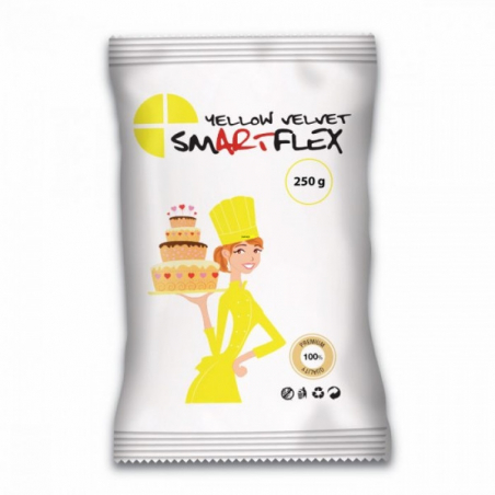 SmartFlex masa cukrowa Velvet Waniliowa w kolorze żółtym 250 g, krótka data