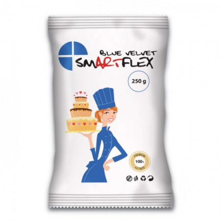 SmartFlex masa cukrowa Velvet Waniliowa w kolorze niebieskim 250 g, krótka data