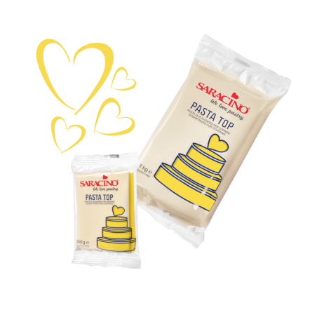Masa cukrowa Pasta Top żółta 250 g, Saracino, krótka data