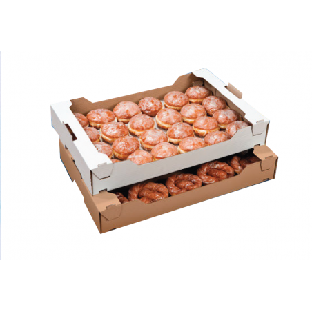 Pudełko karton transporter na ciasta i pączki 30 x 40 x 8,5 cm, 20 szt.