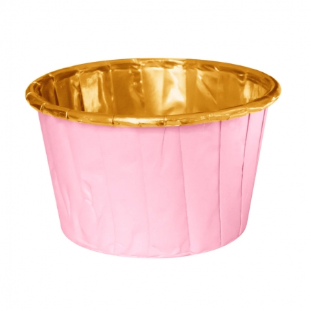 Papilotki kubeczki do muffinek różowo-złote, 100 szt.