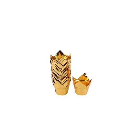 Papilotki tulipany złote, metaliczne 25 szt.