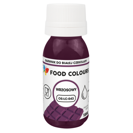 Barwnik spożywczy olejowy do czekolady fioletowy wrzosowy 18 ml, Food Colours, krótka data