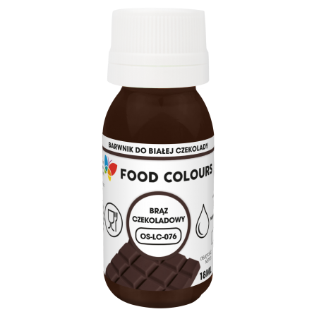 Barwnik spożywczy olejowy do czekolady brąz czekoladowy 18 ml, FoodColours, krótka data