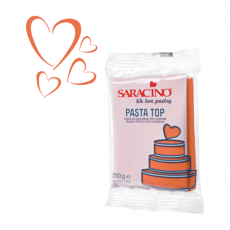 Masa cukrowa Pasta Top pomarańczowa 250 g, Saracino, krótka data