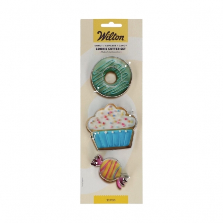 Foremki wykrawaczki donut, babeczka, cukierek 3 szt. Wilton