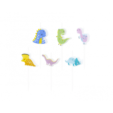 Świeczki dinozaury 6 szt.