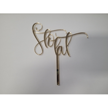 Topper na tort „Sto Lat” złote lustro plexi Kami Ranty, 12 × 13 cm Topper na tort „Sto Lat” złote lustro plexi Kami Ranty, 12 × 13 cm