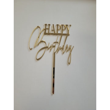 Topper Happy Birthday złote...