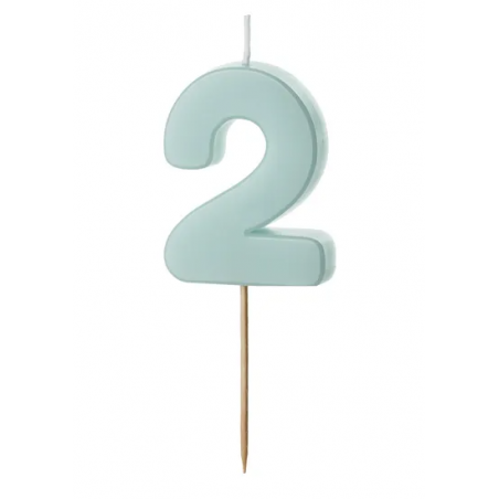Świeczka urodzinowa Cyferka 2 jasny niebieski 5,5 cm Świeczka urodzinowa Cyferka 2 jasny niebieski 5,5 cm