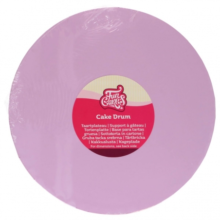 Podkład pod tort pastelowy fioletowy okrągły b. gruby, śr. 25 cm, FunCakes