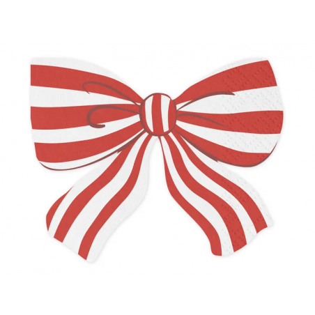 Serwetki „Kokardka w paski” 16 × 13 cm, mix kolorów 12 szt., PartyDeco