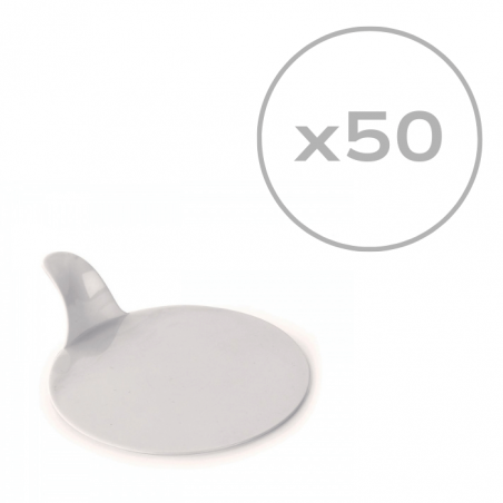 Podkład do monoporcji biały okrągły śr. 8 cm, 50 szt. plastik Pavoni
