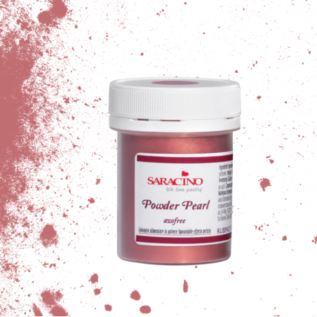 Barwnik spożywczy w proszku Powder Pearl perłowy czerwony, ruby 5g, Saracino