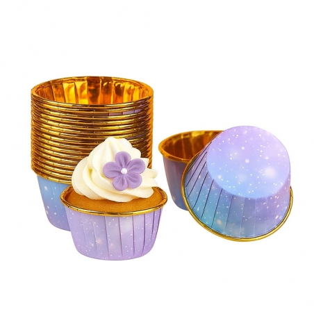 Papilotki kubeczki do muffinek fioletowo-niebieskie, 50 szt.