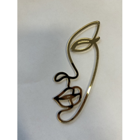 Topper twarz kobiety, złote lustro plexi, 11,5 × 9,5 cm