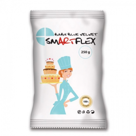 SmartFlex masa cukrowa Velvet Waniliowa błękitna baby blue 250 g, krótka data