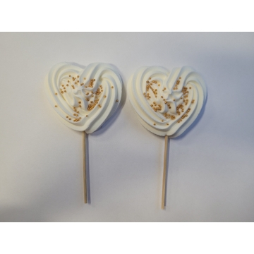 Beza serce biało-złote na...