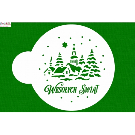 Szablon do dekoracji Pejzaż z życzeniami