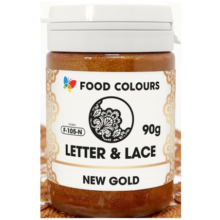 Pasta dekoracyjna do koronek, Letter & Lace złota 90 g, Food Colours